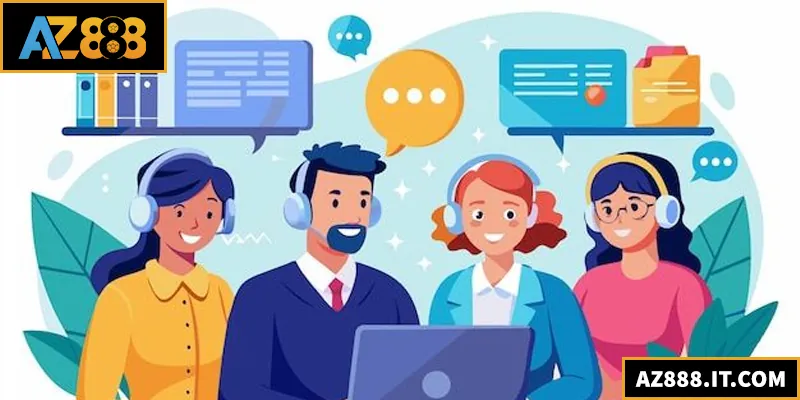 Liên hệ AZ888 hỗ trợ giải đáp tất cả thắc mắc của khách hàng mọi lúc, mọi nơi